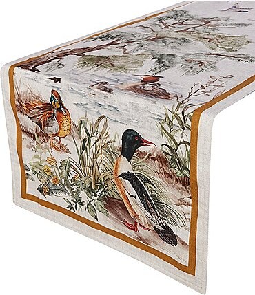 Image of Southern Living Festive Fall Wetland Reversible Runner, 72"