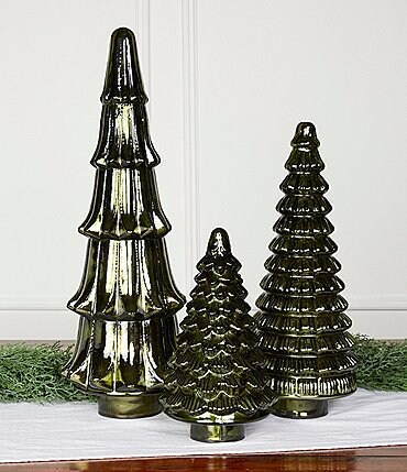 Image of Southern Living Green Mercury Glass Tree with LED Lighting