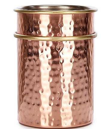 Image of Southern Living Hammered Copper & Forged Gold Utensil Crock