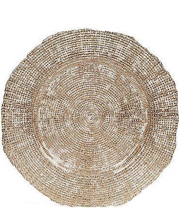 Image of Southern Living Holiday 13" Infinity Glitter Charger Plates, Set of 2