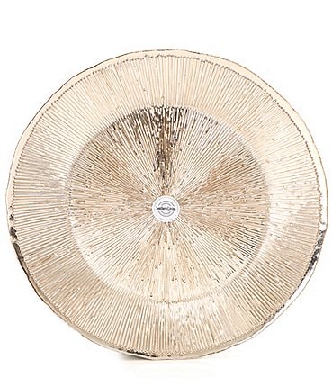 Image of Southern Living Holiday 13" Round Gold Fusion Charger Plate