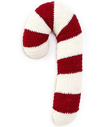 Image of Southern Living Holiday Collection Candy Cane Shaped Pillow