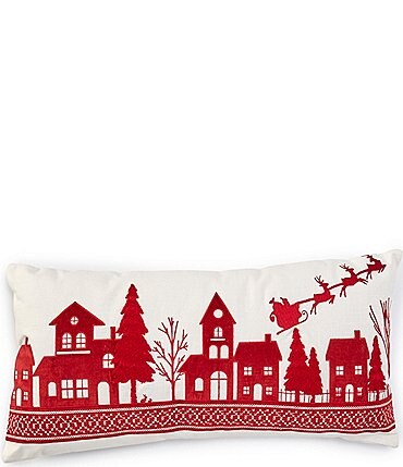 Image of Southern Living Holiday Collection Santa City Scene Bolster Pillow