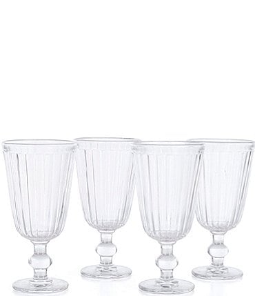 Image of Southern Living Holiday Ribbed Clear Goblets, Set of 4