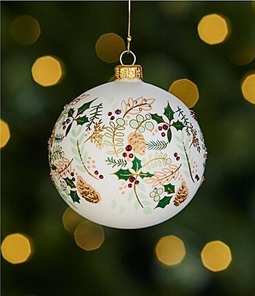 Image of Southern Living Holly Jolly Collection 2023 Holly Leaves Ball Ornament
