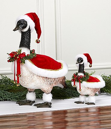 Image of Southern Living Holly Jolly Collection Holiday Goose Figurine