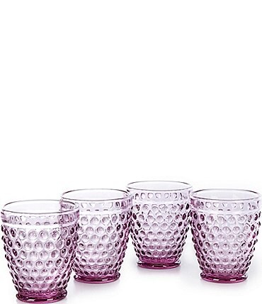 Image of Southern Living Lilac Hobnail Double Old-Fashion Glasses, Set of 4