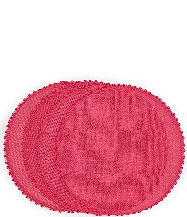 Image of Southern Living Lindos Wood Beaded Trim Placemats. Set of 4