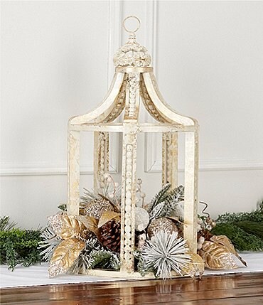Image of Southern Living Miracle & Wonder Collection Wooden 2-ft. Lantern Decor
