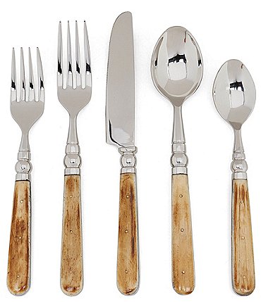 Image of Southern Living Natural Bone 20-Piece Stainless Steel Flatware Set