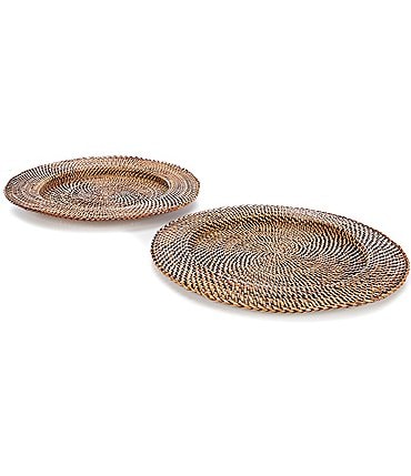 Image of Southern Living Nito Basketweave Round Charger, Set of 2