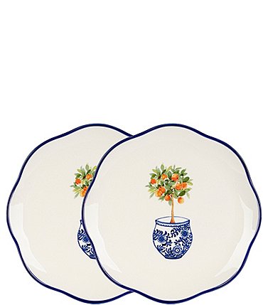 Image of Southern Living Orange Accent Plates, Set of 2