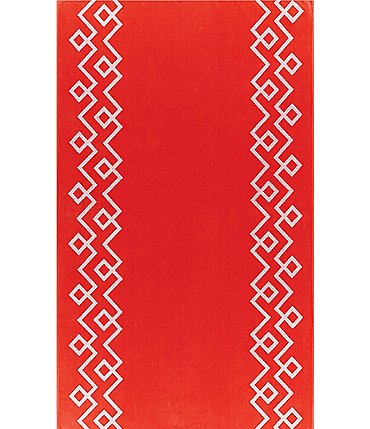 Image of Southern Living Outdoor Living Collection Geo Chevron Border Jacquard Beach Towel