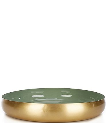 Image of Southern Living Outdoor Living Collection Large Enameled Metal Round Decorative Tray