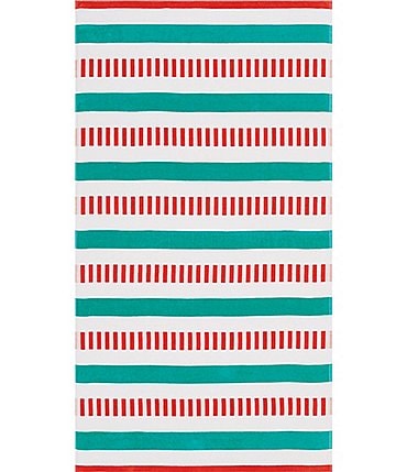 Image of Southern Living Outdoor Living Collection Multicolored Stripe Jacquard  Beach Towel