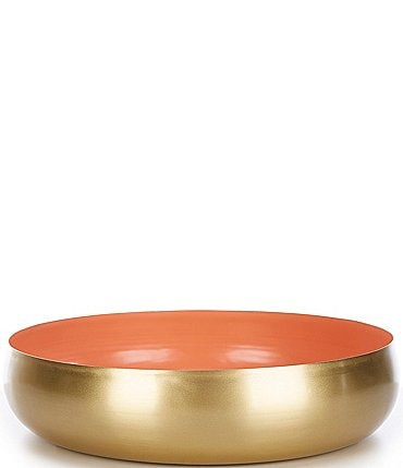 Image of Southern Living Outdoor Living Collection Small Enameled Metal Round Decorative Tray