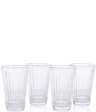 Image of Southern Living Ribbed Clear Highball, Set of 4