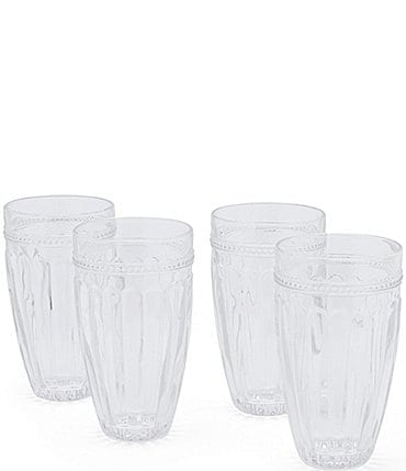 Image of Southern Living Festive Fall Collection Ribbed Highball Glasses Set of 4