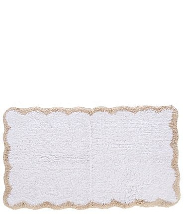 Image of Southern Living Savannah Collection Tufted Scallop Shaped Bath Rug