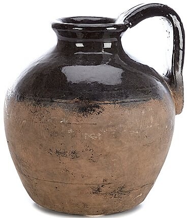 Image of Southern Living Simplicity Collection Handthrown Glazed Terracotta Handled Vase
