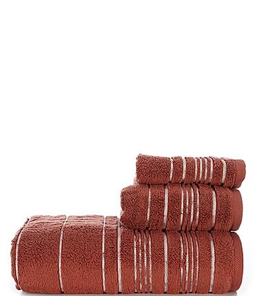 Image of Southern Living Simplicity Collection Landon Stripe Pattern Woven Terry Cloth Bath Towels