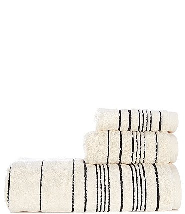 Image of Southern Living Simplicity Collection Landon Stripe Pattern Woven Terry Cloth Bath Towels