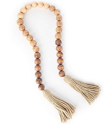 Image of Southern Living Simplicity Collection Ombre Wooden Bead & Tassel Garland