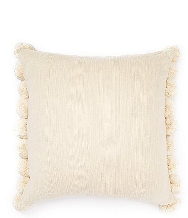 Image of Southern Living Simplicity Collection Pom-Pom Trim Square Pillow