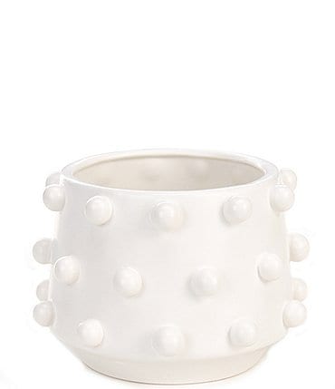 Image of Southern Living Simplicity Collection White Hobnail Ceramic Pot