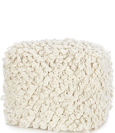 Image of Southern Living Simplicity Collection Wool Boucle Pouf Ottoman