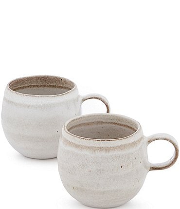 Image of Southern Living Astra Collection Glazed Stripe Belly Mug, Set of 2