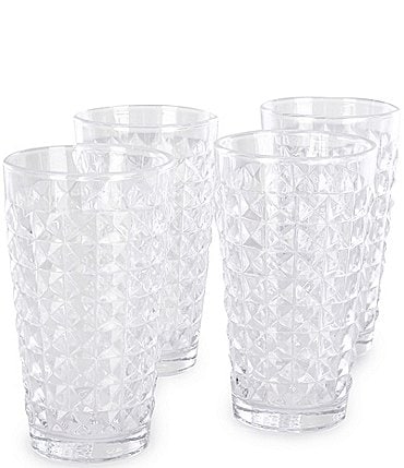 Image of Southern Living Stud Clear Highball Glasses, Set of 4