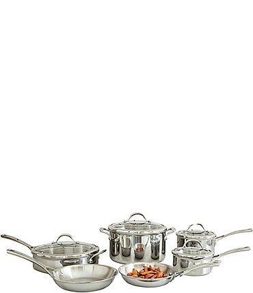 Image of Southern Living Tri-Ply Clad Stainless Steel 10-Piece Cookware Set