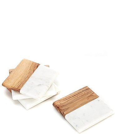 Image of Southern Living White Square Coasters, Set of 4