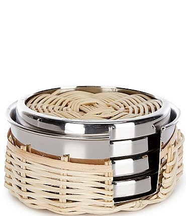 Image of Southern Living Wicker Barware Collection Coasters, Set of 4