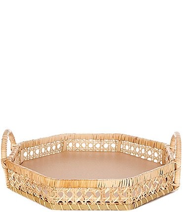 Image of Southern Living x Nellie Howard Ossi Collection Rattan Octagonal Tray