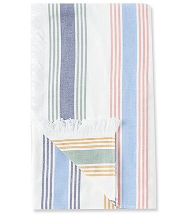 Image of Southern Living x Nellie Howard Ossi Collection Striped & Fringed Pareo Beach Towel