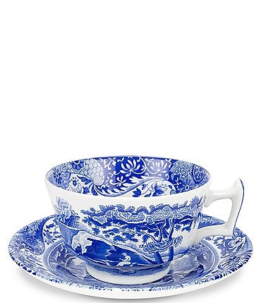 Image of Spode Blue Italian Chinoiserie Cup & Saucer Set