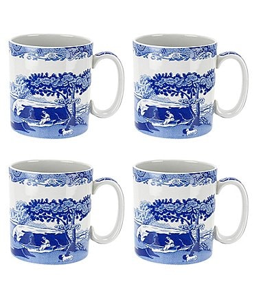 Image of Spode 4-Piece Blue Italian Mug Set