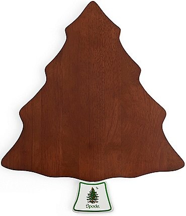 Image of Spode Christmas Tree 2-Piece Cheese Board and Spreader Set