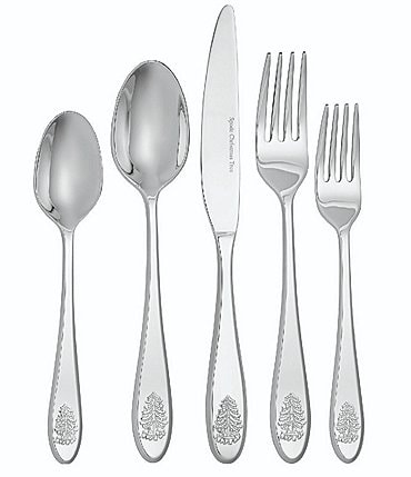 Image of Spode Christmas Tree 20-Piece Stainless Steel Flatware Set