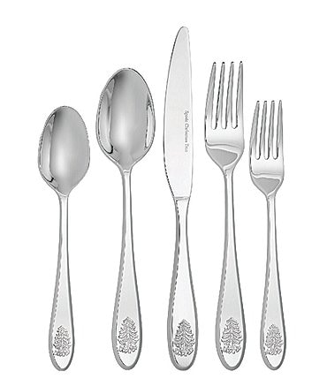 Image of Spode Christmas Tree 20-Piece Stainless Steel Flatware Set