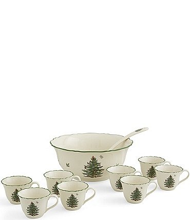 Image of Spode Christmas Tree Collection 10-Piece Punch Bowl Set