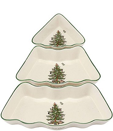 Image of Spode Christmas Tree Collection 3-Piece Tree Dip Bowl