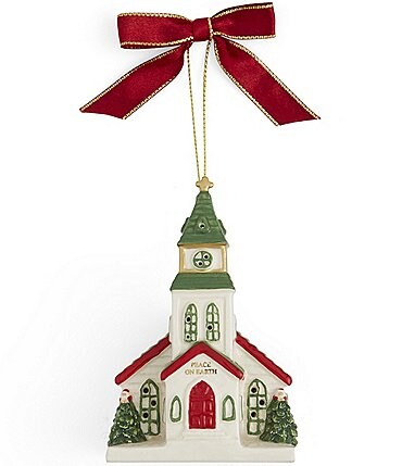 Image of Spode Christmas Tree Collection Christmas Village Church LED Ornament