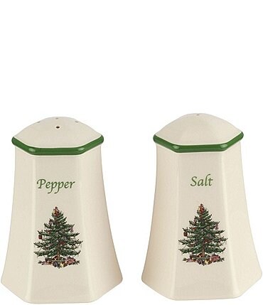Image of Spode Christmas Tree Hexagonal Salt & Pepper Set