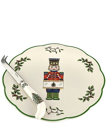 Image of Spode Christmas Tree Nutcracker Cheese & Knife Plate