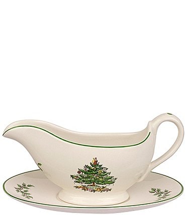 Image of Spode Christmas Tree Sauce Boat & Stand