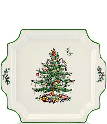 Image of Spode Christmas Tree Square Handled Platter