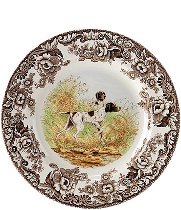 Image of Spode Festive Fall Collection Woodland Hunting Dogs Pointer Salad Plate
